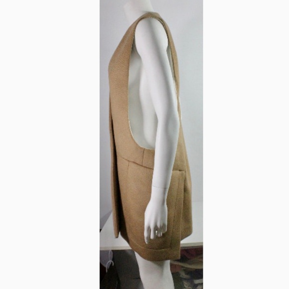 Sonia Rykiel Sleeveless Camel Hair Lined Sleeveless Coat/Vest Hunter Green Sz 6